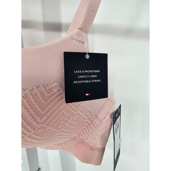 Tommy Hilfiger Womens Sz 34C Lightly Lined Demi Bra Light Pink NEW - Picture 3 of 6